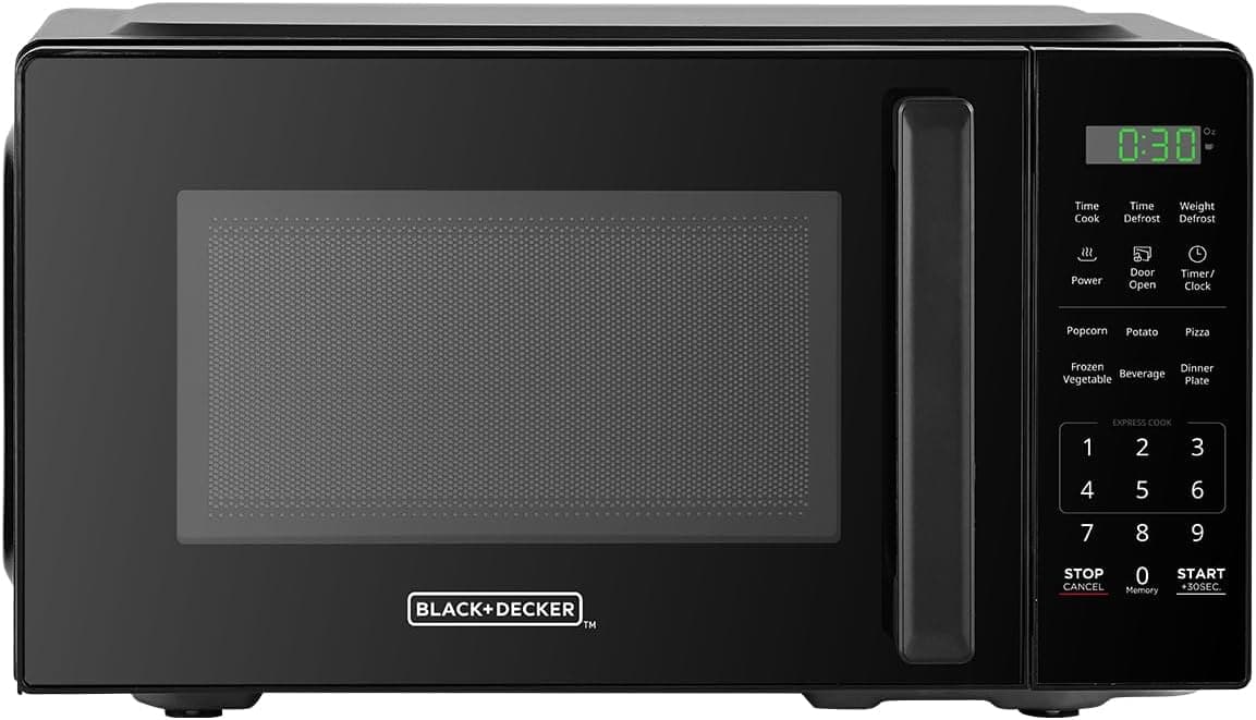 BLACK+DECKER Countertop Microwave Oven, 0.7 Cu.Ft, 700W, Black, product image supplied with the listing