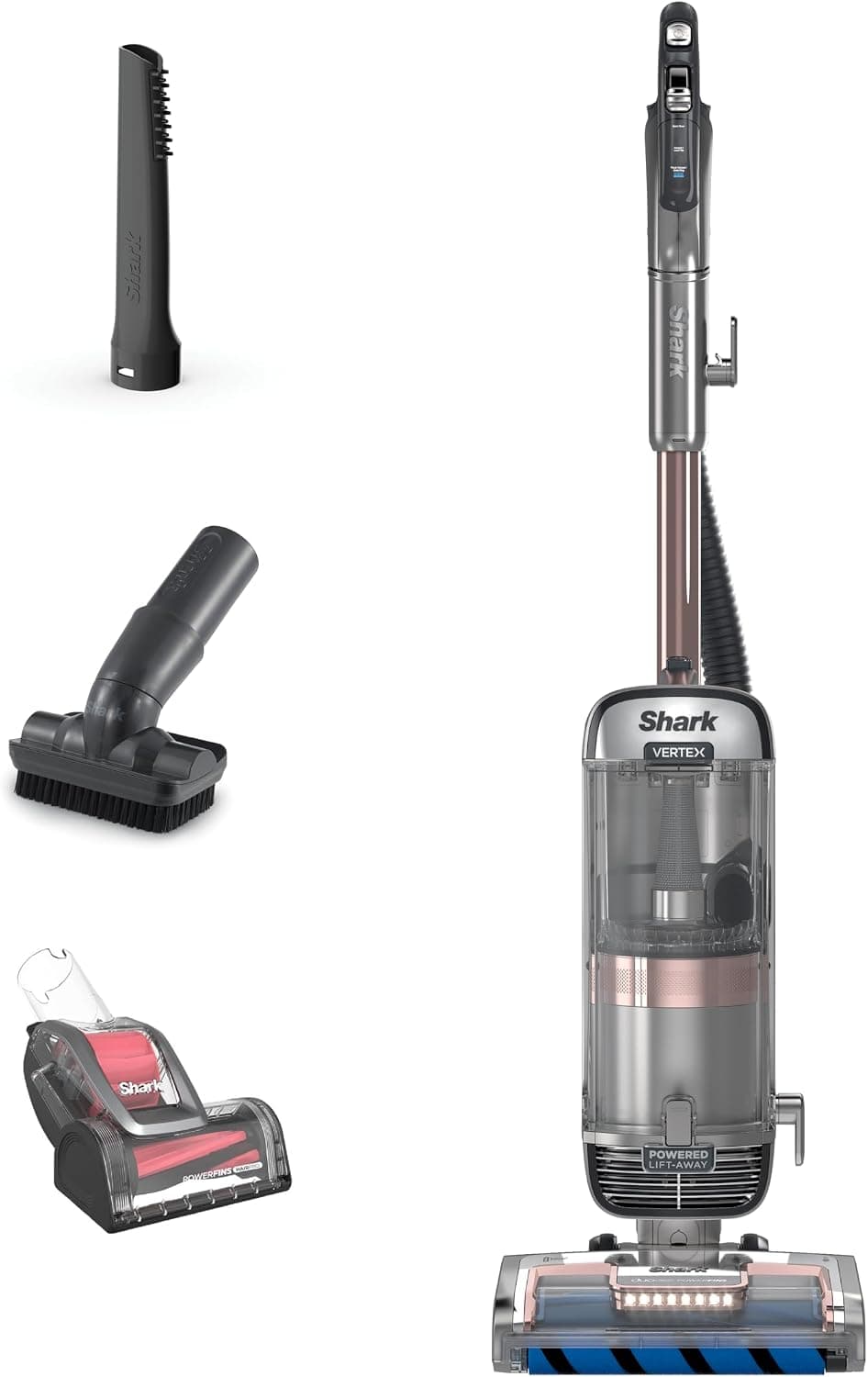 Shark AZ2002 Vertex Powered Lift-Away Upright Vacuum, Silver and Rose Gold, product image supplied with the listing
