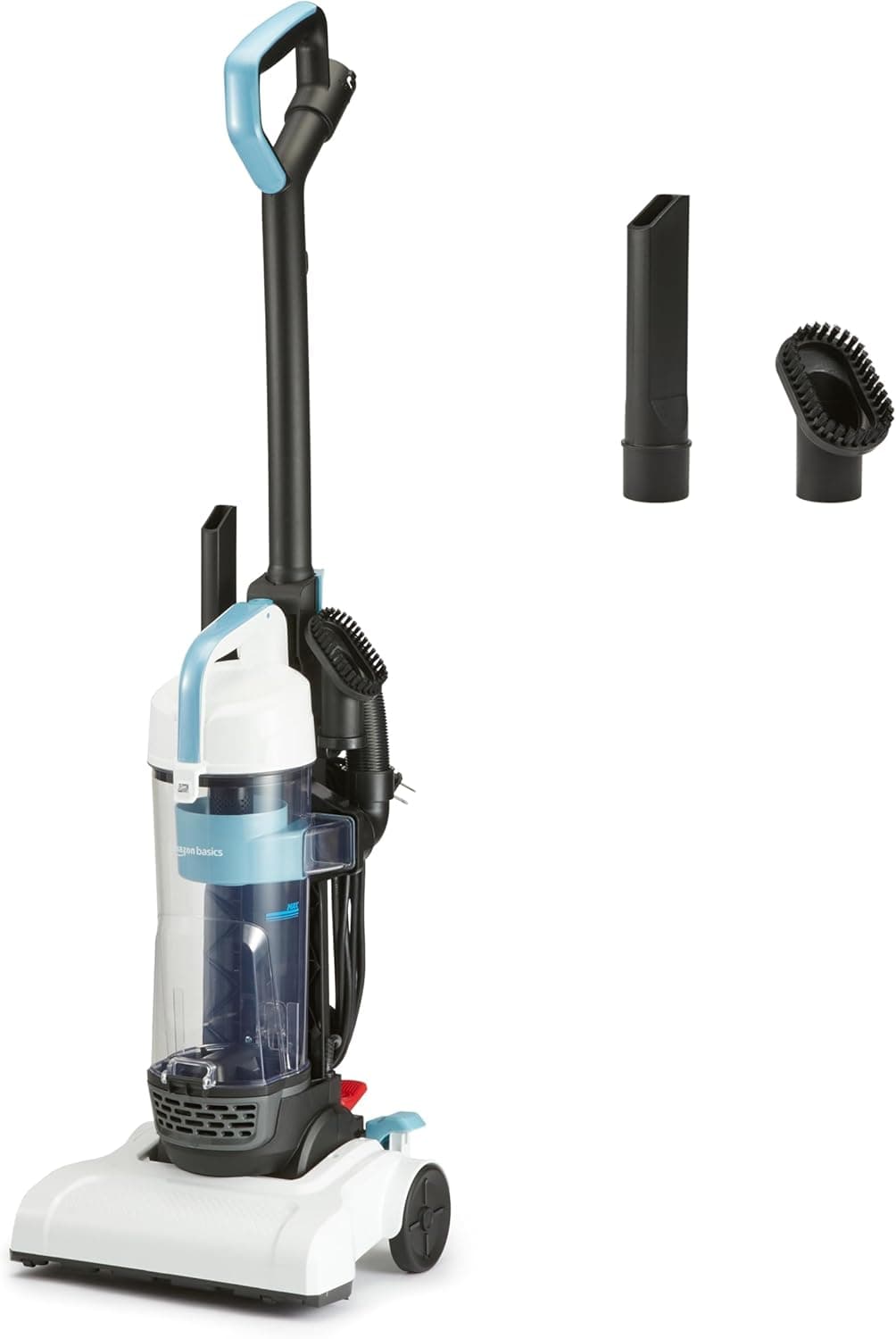 Amazon Basics Upright Bagless Vacuum Cleaner, Black and White, product image supplied with the listing