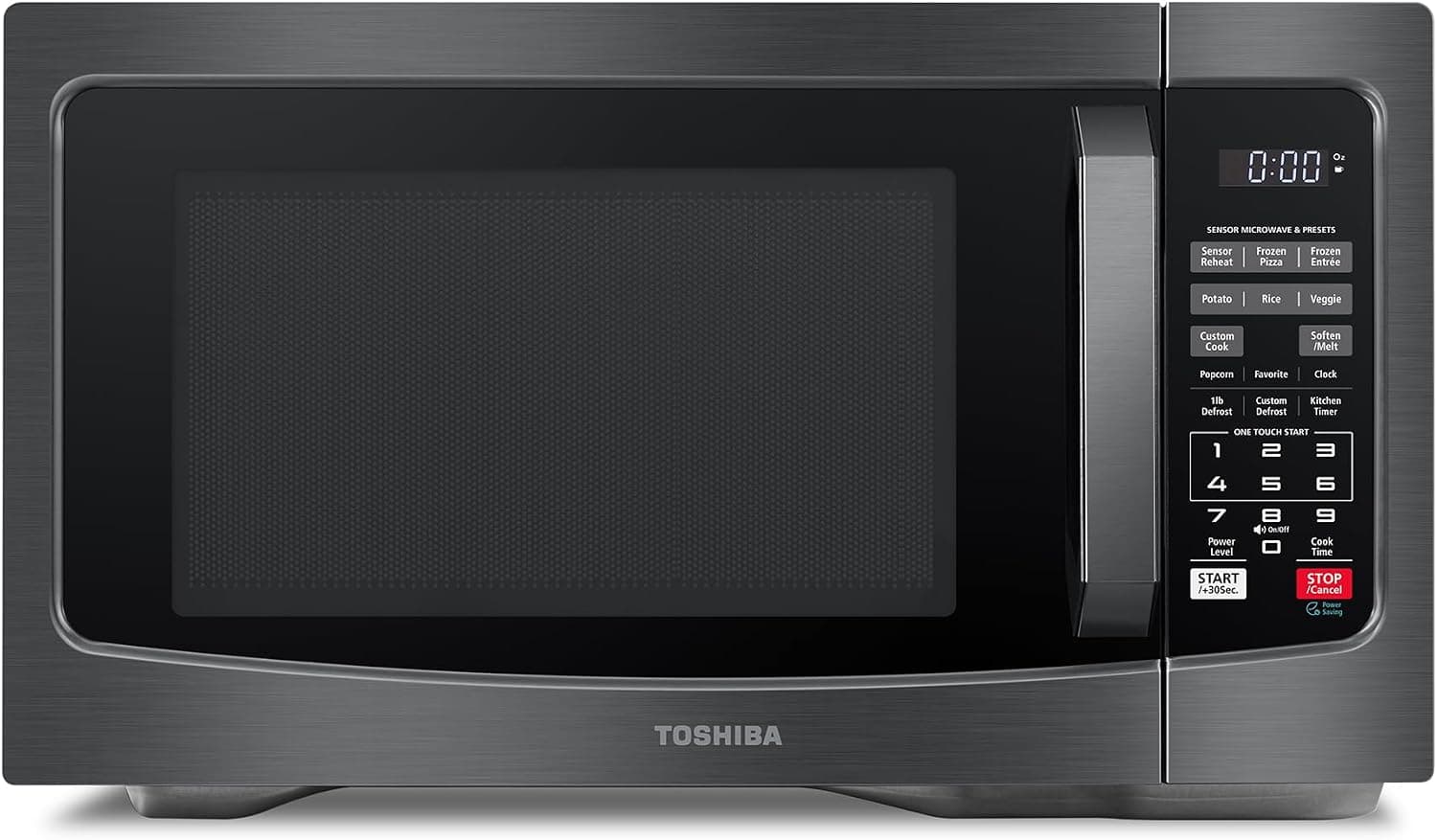 TOSHIBA Countertop Microwave Oven, 1.2 Cu.Ft, 1000W, Black, product image supplied with the listing