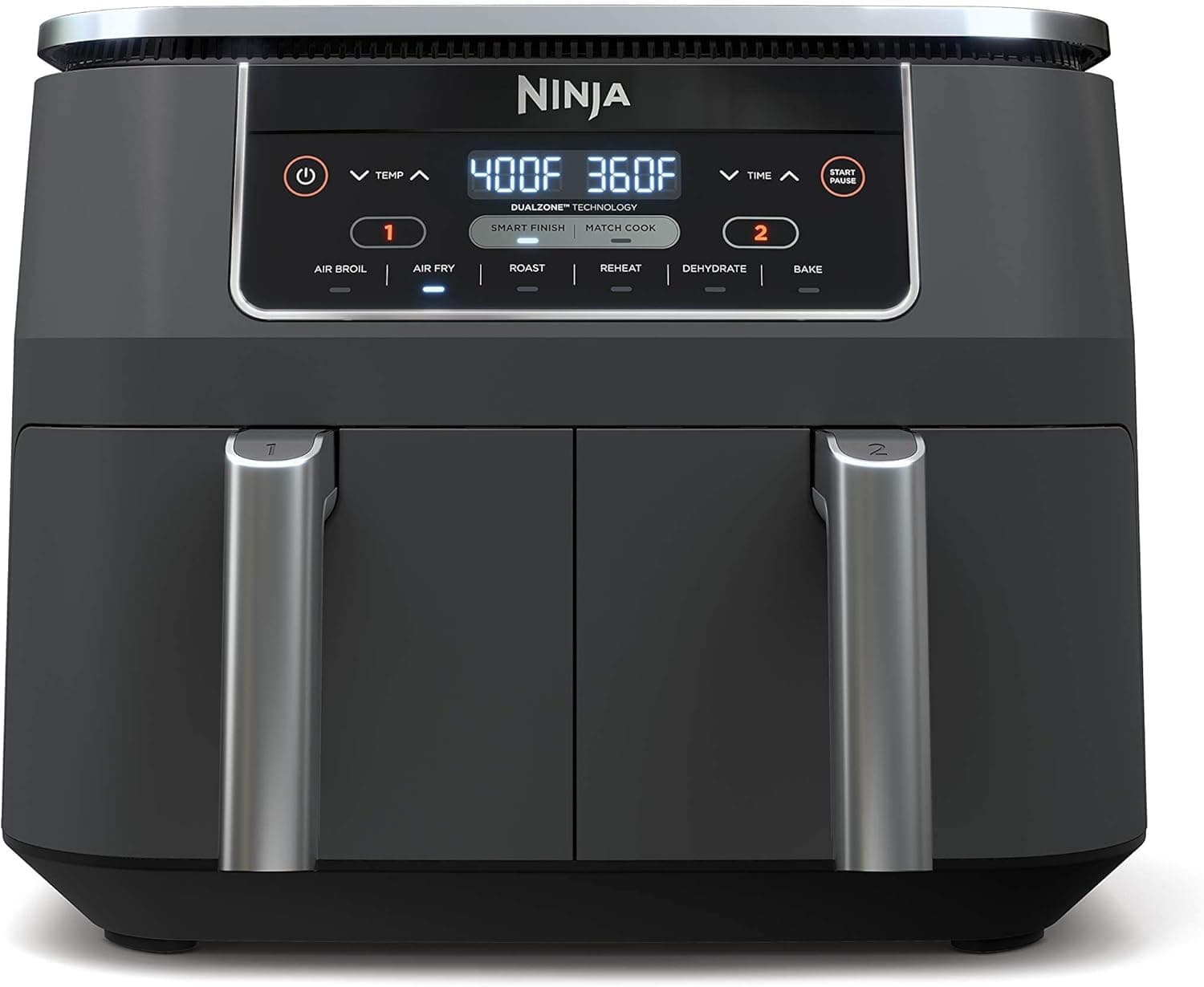 Ninja DZ201 Foodi 8 Qt DualZone Air Fryer, 6-in-1, Grey, product image supplied with the listing