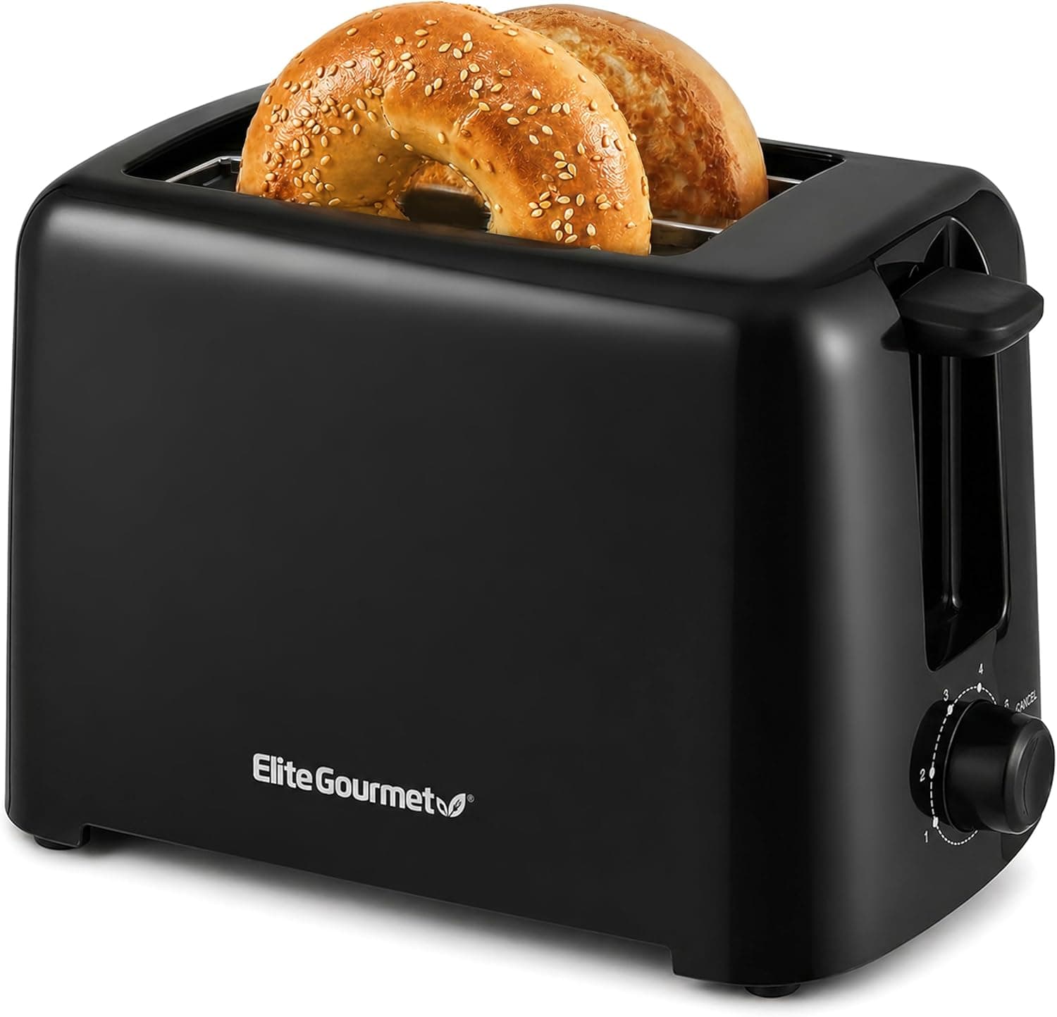 Elite Gourmet ECT1027B 2-Slice Cool-Touch Toaster, Black, product image supplied with the listing
