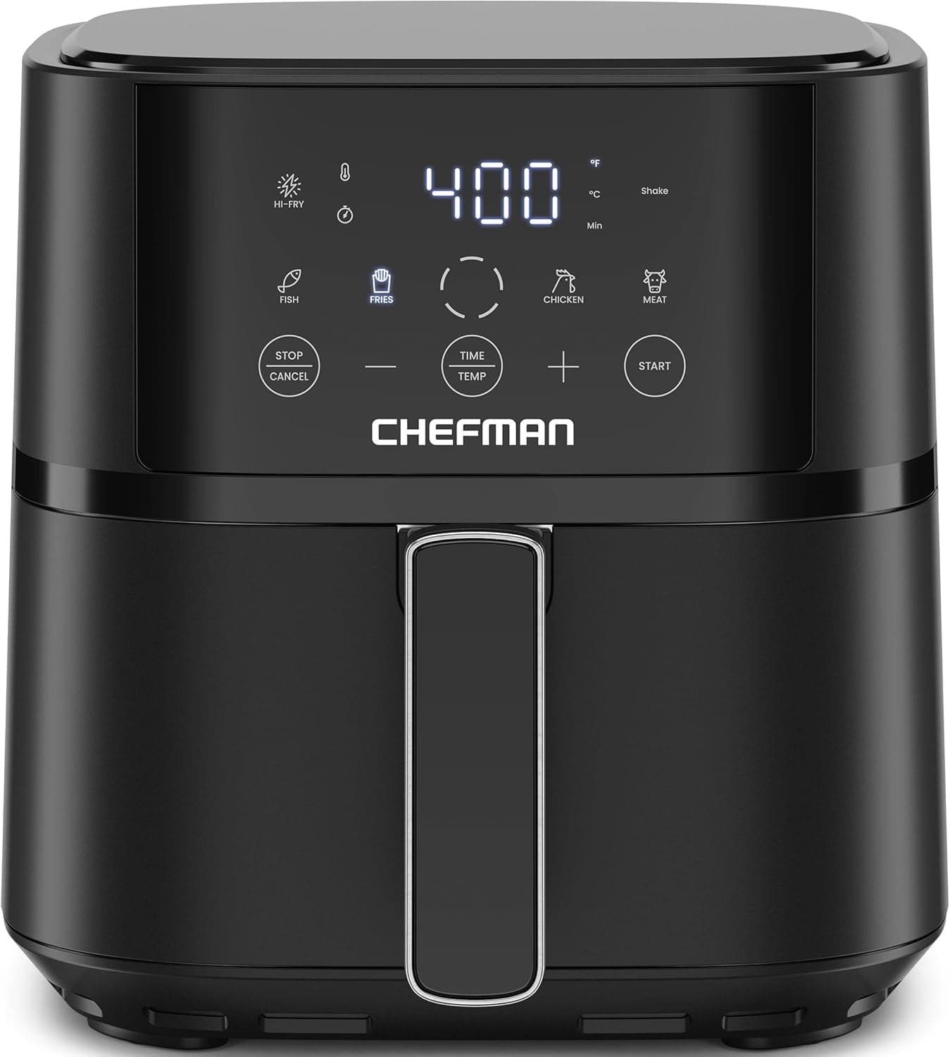 Chefman 4 Qt Compact Air Fryer, Black, product image supplied with the listing