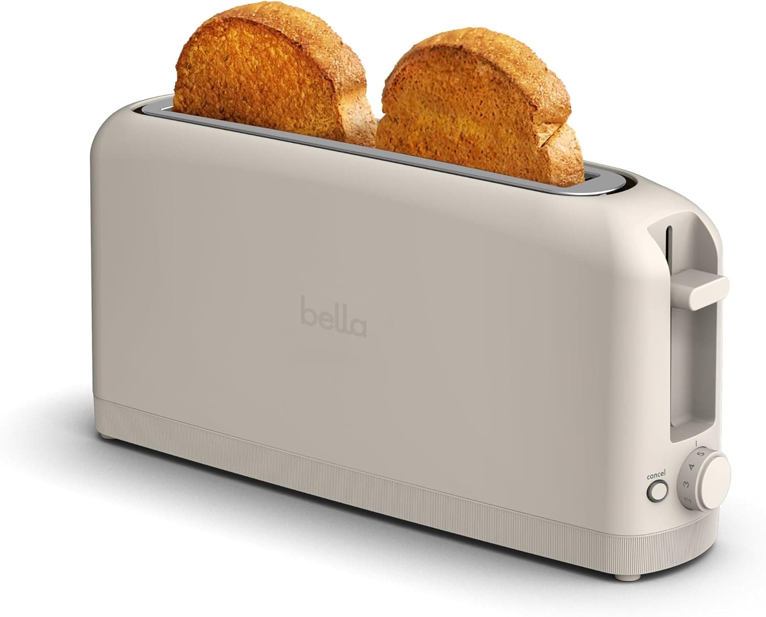 bella Fits-Anywhere 2-Slice Slim Toaster, Long Slot, Oatmilk, product image supplied with the listing